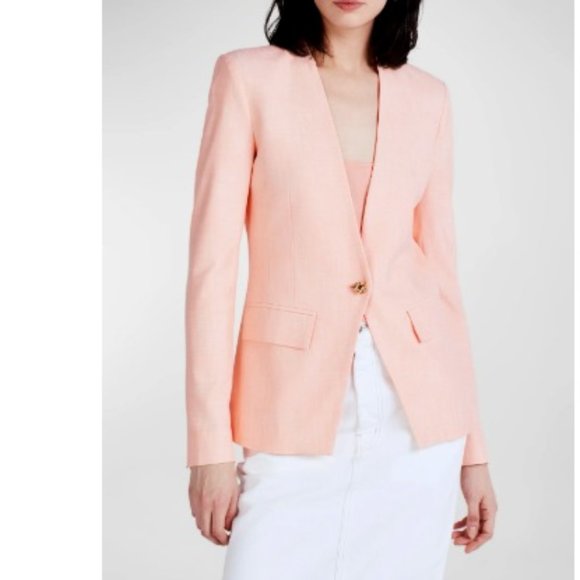 new Derek Lam 10 Crosby Perez Single-Breasted Blazer in Sherbert 252 - Picture 9 of 9